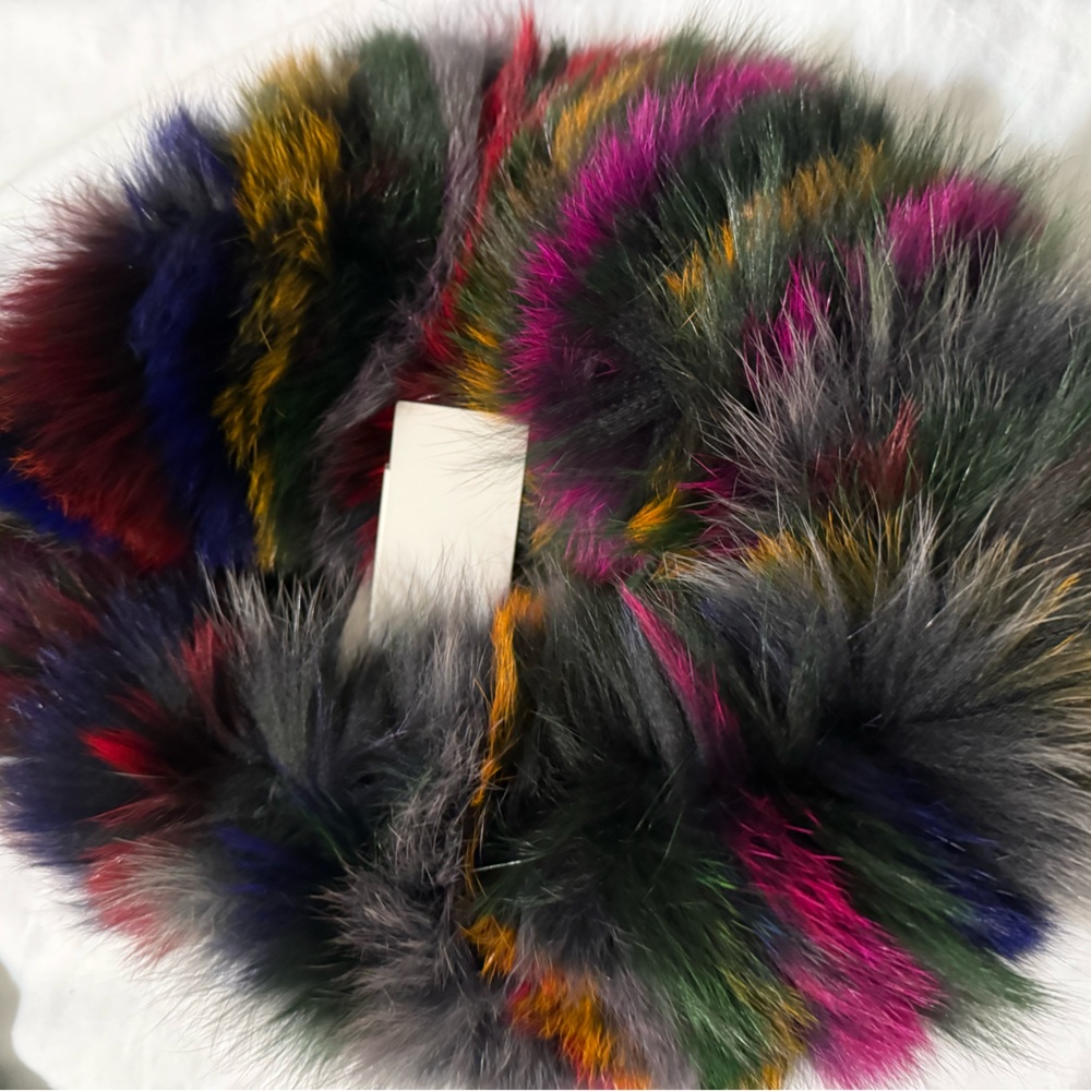 New Adrienne Landau Fox  Multi-Colored Infinity Neck Warmer - Msrp $295